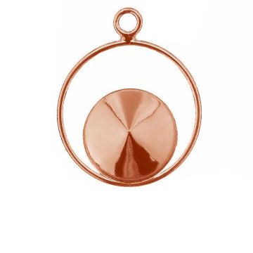 Rivoli 10mm Swarovski base OKSV 1122 MM 10 CON1 ver.3 KCL 0,9x2,0*18K - Rose Gold Plated - 0,4 µm