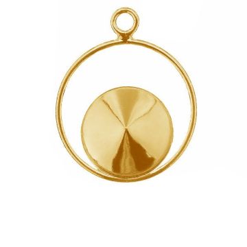 Rivoli 10mm Swarovski base OKSV 1122 MM 10 CON1 ver.3 KCL 0,9x2,0*18K - Light Yellow Gold Plated - 0,4 µm