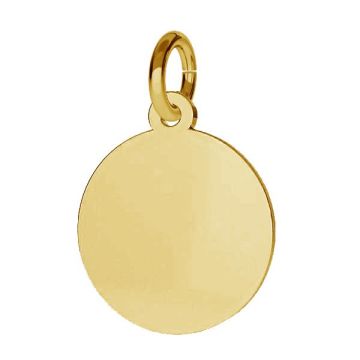 Round pendant tag with open jumpring, sterling silver 925, J-LKM-2002 - 0,40 9x11 mm (KC 0,8x3 mm)*24K - Gold Plated - 0,4 µm