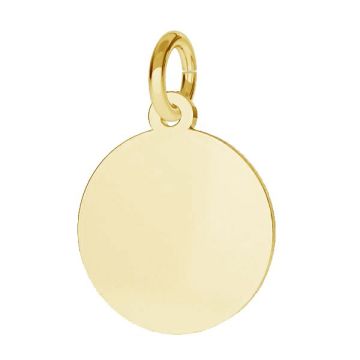 Round pendant tag with open jumpring, sterling silver 925, J-LKM-2002 - 0,40 9x11 mm (KC 0,8x3 mm)*18K - Light Yellow Gold Plated - 0,4 µm