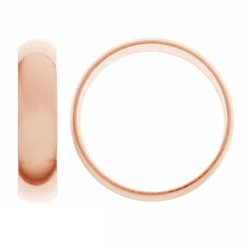 Smooth half-round wedding ring - wide rail*AG 925 silver*covered with 18K gold (pink) - 0.4 µm