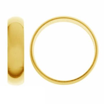 Smooth half-round wedding ring - wide rail * AG 925 silver * 24K gold plated (yellow) - 0.4 µm