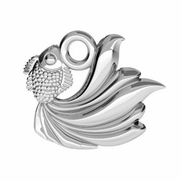 Fish pendant*sterling silver 925*PT - Platinum Plated