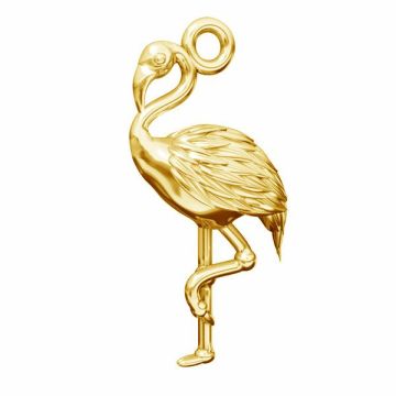 Flamingo pendant*sterling silver 925*24K - Gold Plated - 0,4 µm