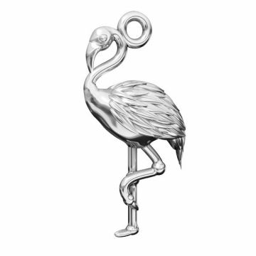 Flamingo pendant*sterling silver 925*PT - Platinum Plated