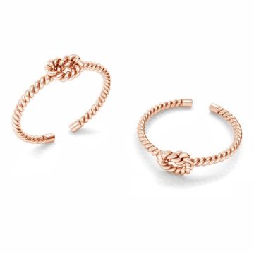 Rope ring, sterling silver 925*18K - Rose Gold Plated - 0,4 µm