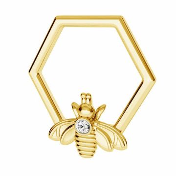 Bee with Swarovski crystal pendant*sterling silver 925*24K - Gold Plated - 0,4 µm