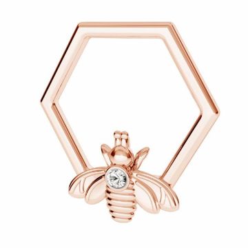 Bee with Swarovski crystal pendant*sterling silver 925*18K - Rose Gold Plated - 0,4 µm