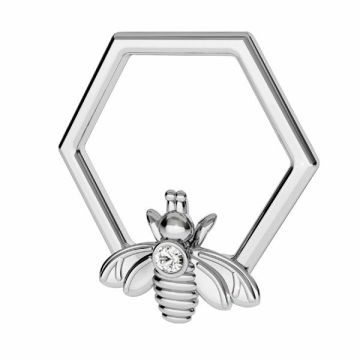 Bee with Swarovski crystal pendant*sterling silver 925*PT - Platinum Plated