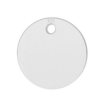 Round pendant, sterling silver 925, LKM-2871 - 0,80 15x15 mm