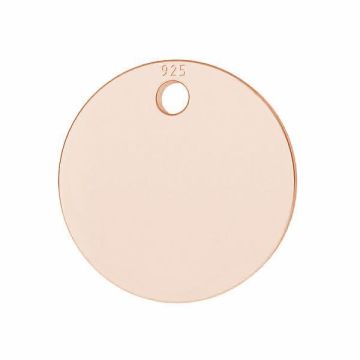 Round pendant, sterling silver 925, LKM-2871 - 0,80 15x15 mm*18K - Rose Gold Plated - 0,4 µm