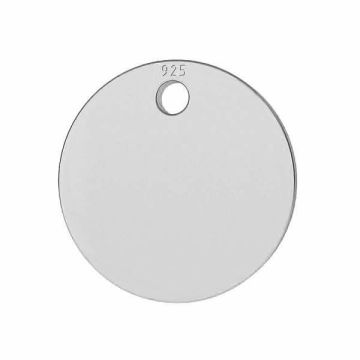 Round pendant, sterling silver 925, LKM-2871 - 0,80 15x15 mm*PT - Platinum Plated