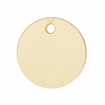 Round pendant, sterling silver 925, LKM-2871 - 0,80 15x15 mm*18K - Light Yellow Gold Plated - 0,4 µm