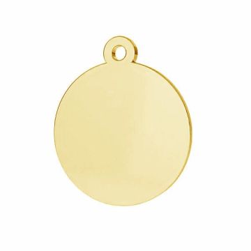 Round pendant tag, sterling silver 925, LKM-2872 - 0,80 13x15 mm*24K - Gold Plated - 0,4 µm