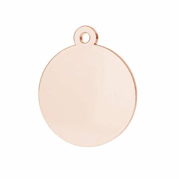 Round pendant tag, sterling silver 925, LKM-2872 - 0,80 13x15 mm*18K - Rose Gold Plated - 0,4 µm