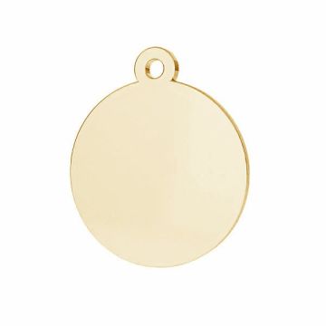 Round pendant tag, sterling silver 925, LKM-2872 - 0,80 13x15 mm*18K - Light Yellow Gold Plated - 0,4 µm