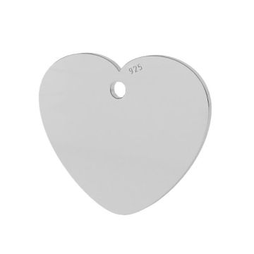 Heart pendant tag 14 mm, sterling silver, LKM-2011 - 0,40 14x15 mm (INDYVIDUAL PACK)