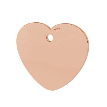 Heart pendant tag 14 mm, sterling silver, LKM-2011 - 0,40 14x15 mm (INDYVIDUAL PACK)*18K - Rose Gold Plated - 0,4 µm