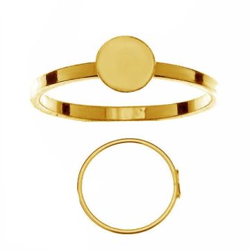 Flat 6mm ring*sterling silver 925*24K - Gold Plated - 0,4 µm