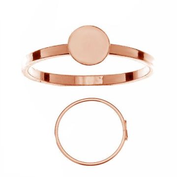 Flat 6mm ring*sterling silver 925*18K - Rose Gold Plated - 0,4 µm