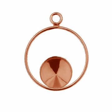 Rivoli 8mm Swarovski base CON 1 KCL DOWN OKSV 1122 ver.3 8 mm (1122 SS 39)*18K - Rose Gold Plated - 0,4 µm