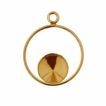 Rivoli 8mm Swarovski base CON 1 KCL DOWN OKSV 1122 ver.3 8 mm (1122 SS 39)*18K - Light Yellow Gold Plated - 0,4 µm