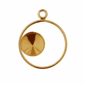 Rivoli 8mm Swarovski base CON 1 KCL LEFT OKSV 1122 ver.3 8 mm (1122 SS 39)*18K - Light Yellow Gold Plated - 0,4 µm