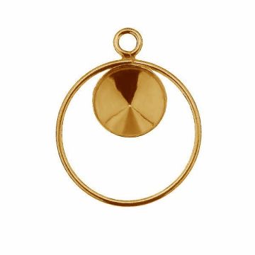 Rivoli 8mm Swarovski base CON 1 KCL TOP OKSV 1122 ver.3 8 mm (1122 SS 39)*18K - Light Yellow Gold Plated - 0,4 µm