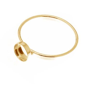 Round ring, resin base, sterling silver 925, RING FMG-R 1,75x6 mm - M (13,14,15)*18K - Light Yellow Gold Plated - 0,4 µm