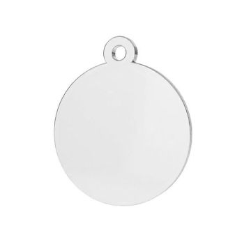 Round pendant tag, sterling silver 925, LKM-2885 - 0,80 15x17 mm