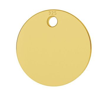 Round pendant pendant 8 mm with engraving, G-LK-1568 - 0,80 8x8 mm*24K - Gold Plated - 0,4 µm