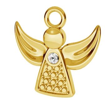 Angel pendant with Gavbari crystal, sterling silver 925, ODL-00829 12x12,5 mm ver.2*24K - Gold Plated - 0,4 µm