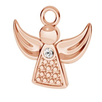 Angel pendant with Gavbari crystal, sterling silver 925, ODL-00829 12x12,5 mm ver.2*18K - Rose Gold Plated - 0,4 µm