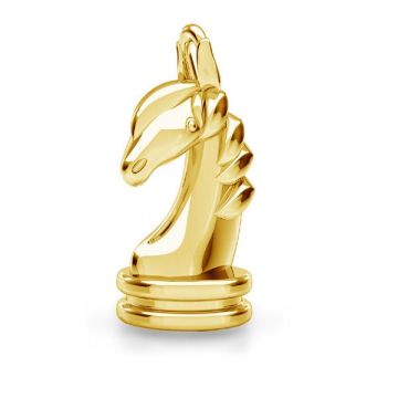 Chess horse pendant*sterling silver 925*24K - Gold Plated - 0,4 µm