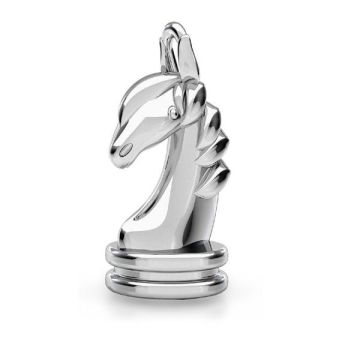 Chess horse pendant*sterling silver 925*RH - White Rhodium Plated