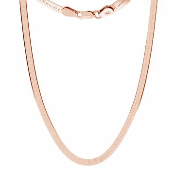 Catena serpente piatta*argento sterlina 925*18K - Placcato oro rosa - 0,4 µm