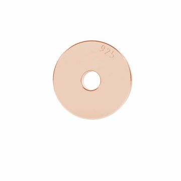 Round pendant tag, sterling silver 925, LKM-2892 - 0,80 5x5 mm*18K - Rose Gold Plated - 0,4 µm