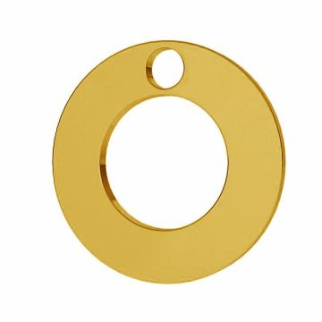 Round pendant tag, karma, sterling silver 925, LKM-2896 - 0,50 12x12 mm*24K - Gold Plated - 0,4 µm