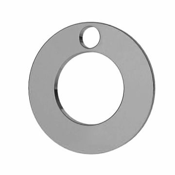 Round pendant tag, karma, sterling silver 925, LKM-2896 - 0,50 12x12 mm*RH - White Rhodium Plated