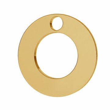 Round pendant tag, karma, sterling silver 925, LKM-2896 - 0,50 12x12 mm*18K - Light Yellow Gold Plated - 0,4 µm