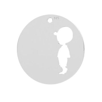 Child, boy, round pendant, LK-1292 - 0,50 16x16 mm - INDIVIDUAL PACK