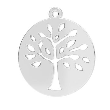 Tree pendant, sterling silver 925, LKM-2626 - 0,50 16x17,5 mm