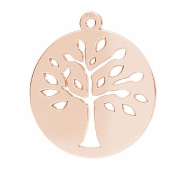 Tree pendant, sterling silver 925, LKM-2626 - 0,50 16x17,5 mm*18K - Rose Gold Plated - 0,4 µm