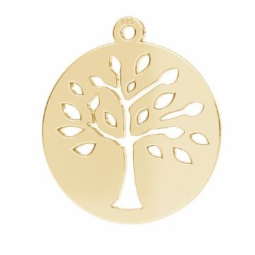 Tree pendant, sterling silver 925, LKM-2626 - 0,50 16x17,5 mm*18K - Light Yellow Gold Plated - 0,4 µm