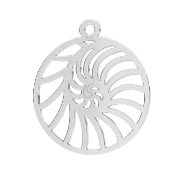 Shell pendant, sterling silver 925, LKM-2730 - 0,50 18x20,5 mm