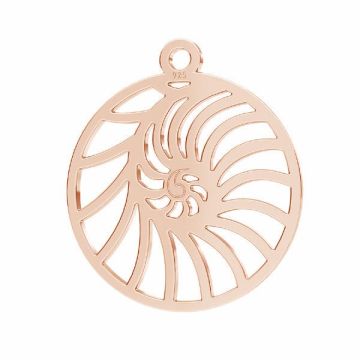 Shell pendant, sterling silver 925, LKM-2730 - 0,50 18x20,5 mm*18K - Rose Gold Plated - 0,4 µm