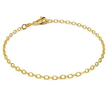 Bracciale tondo ancora, argento 925*24K - Placcato Oro - 0,4 µm