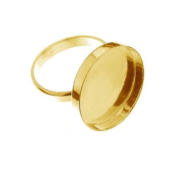 Round ring for resin*sterling silver 925*24K - Gold Plated - 0,4 µm