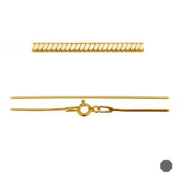 Catena serpente ottagonale*argento sterlina 925*18K - Placcato oro giallo chiaro - 0,4 µm