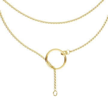 Base collana, argento sterling 925, CATENA 50 ROLO 025, 50 cm*18K - Placcato oro giallo chiaro - 0,4 µm